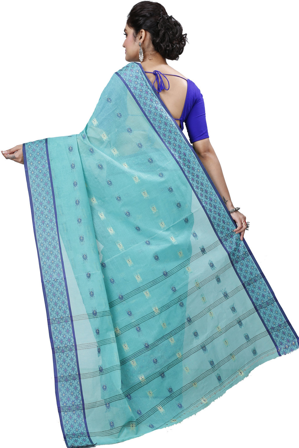 See Green Pure Cotton Reese Tant Saree (968)